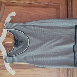 August Silk black/white stripe sleeveless Sweater